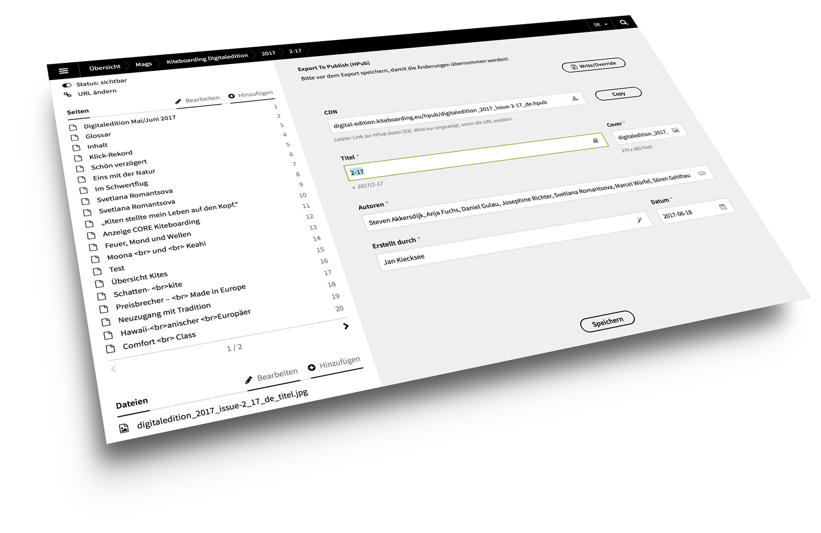Metadaten Zentrale Pflege der Daten