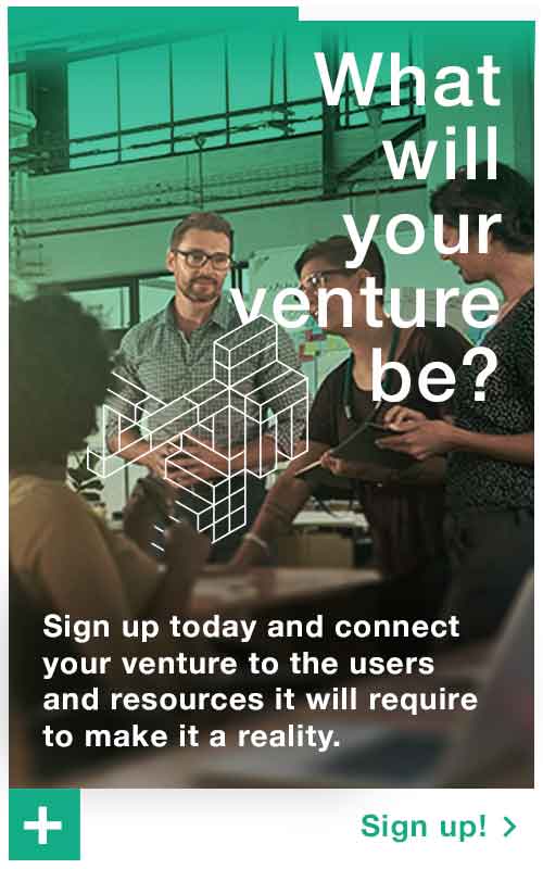 Kampangenidee: Escher Bauten Nicht nur als konkretes Gestaltungselement des Corporate Designs, sondern vor allem als Sinnbild steht die Idee des 'unmöglichen Luftschlosses', das in greifbare Nähe rückt und dessen Umsetzbarkeit durch die Ressourcen-Verteilung dank der Plattform als machbar erscheint.